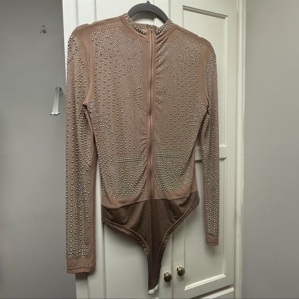 Nude Rhinestone Bodysuit - Picture 2 of 2